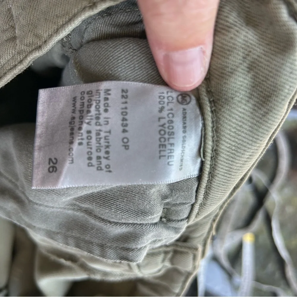 AG Los Angeles Knoxx Cargo High Rise Baggy Boyfriend green pants. Grunge utility - Picture 16 of 16